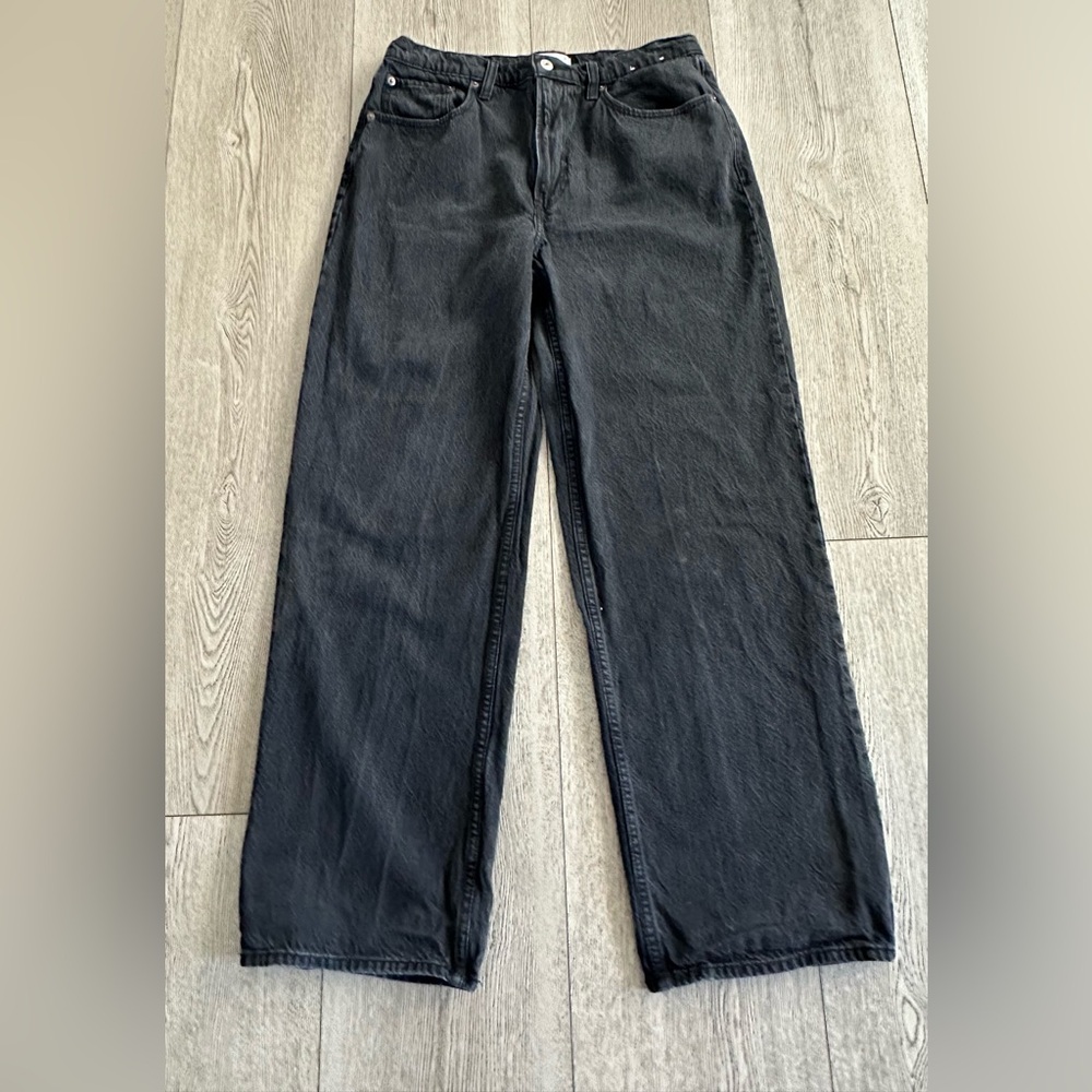 Abercrombie & Fitch High Rise Loose Jeans Black Vintage Wash Women’s SZ 30/10